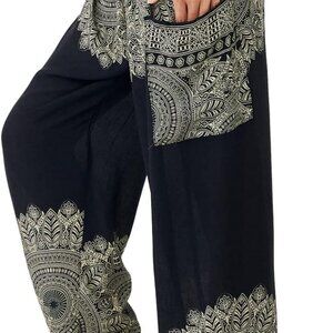 Lightweight Onyx Rayon Harem Pants - Perfect for Yoga and Everyday Wear